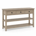 Mesa consola de madera color Roble con tres cajones