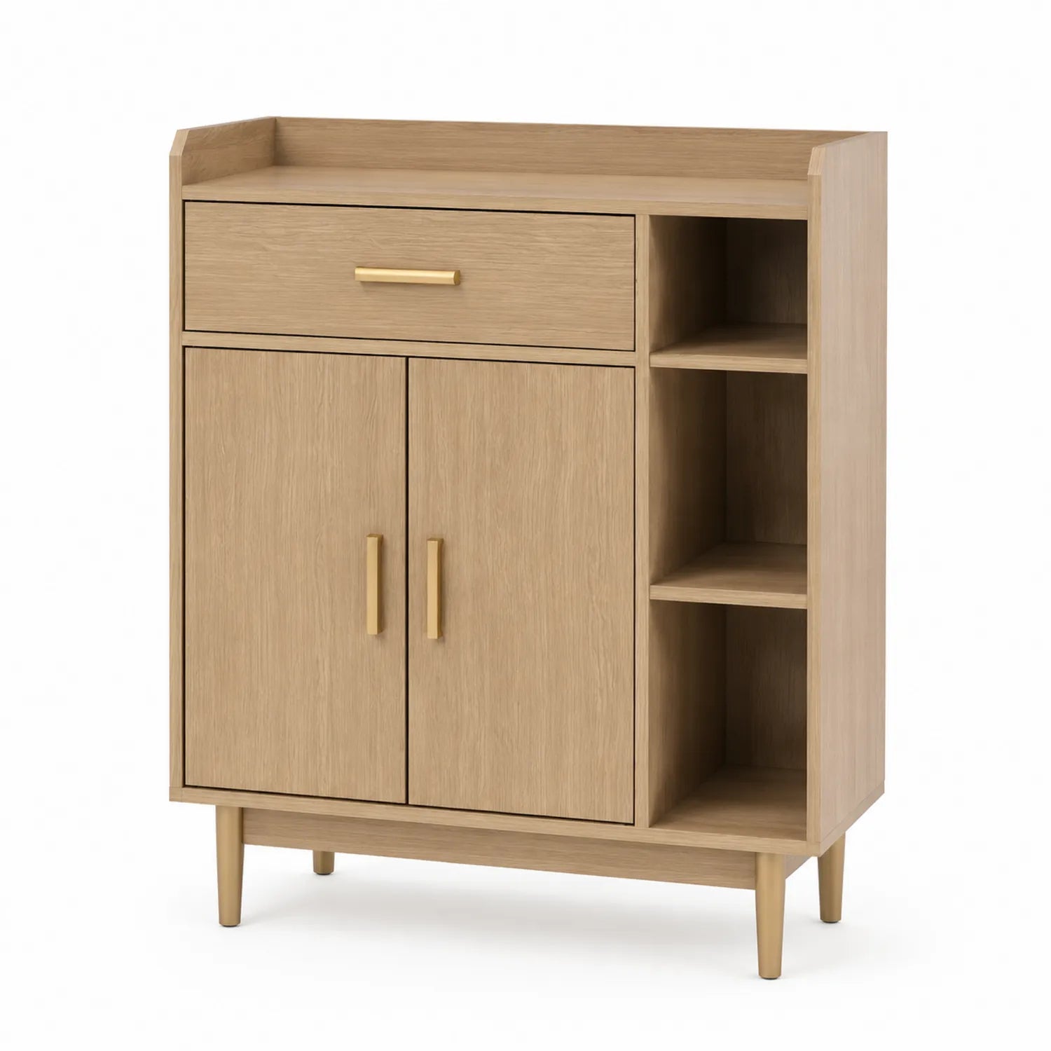 Aparador de Madera de Roble con Cajón y Puertas 100x80x40cm