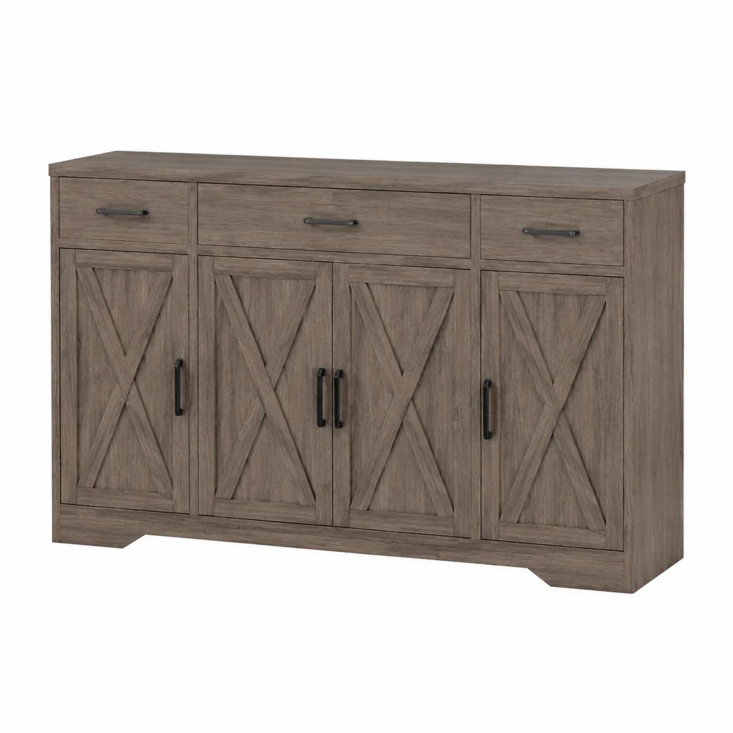 Aparador de madera con 4 puertas y 3 cajones