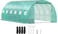 Jardim túnel Steol VEVOR 6x3x2 m, estrutura de aço galvanizado, capa impermeável, 2 portas, 12 janelas