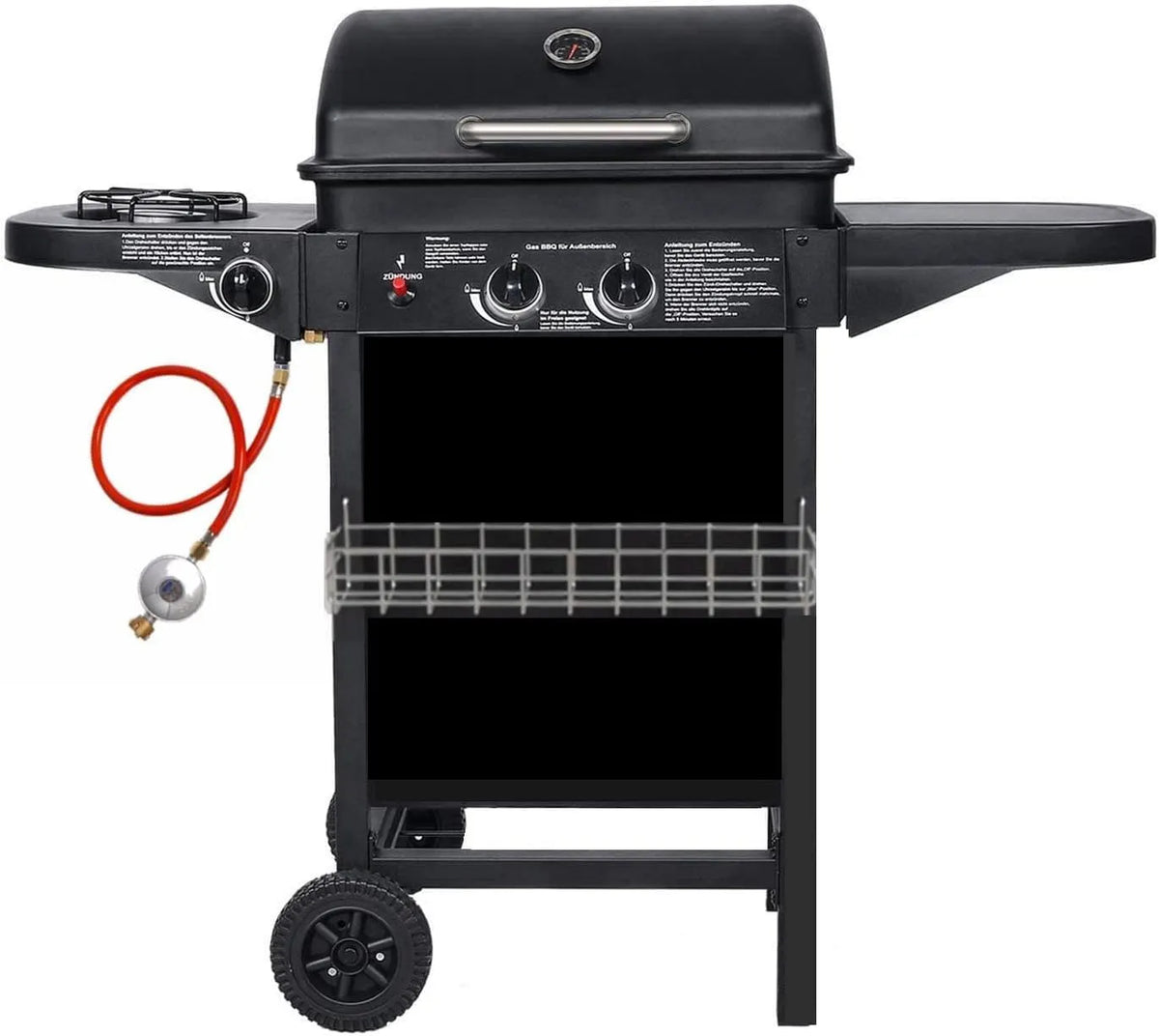 Edlike Gas grill 2 queimadores com lados e mesas, 8.7 kW