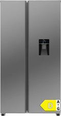 Frigorífico americano 439 L, congelador encastrado, Classe D, Aço inoxidável, Bomann SBS7367