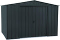 Abrigo de Jardim de Metal Duramax TOP 10 x 8 pés, Estrutura reforçada, Aço galvanizado, Cuidado mínimo, Resistente ao tempo, Cor antracite