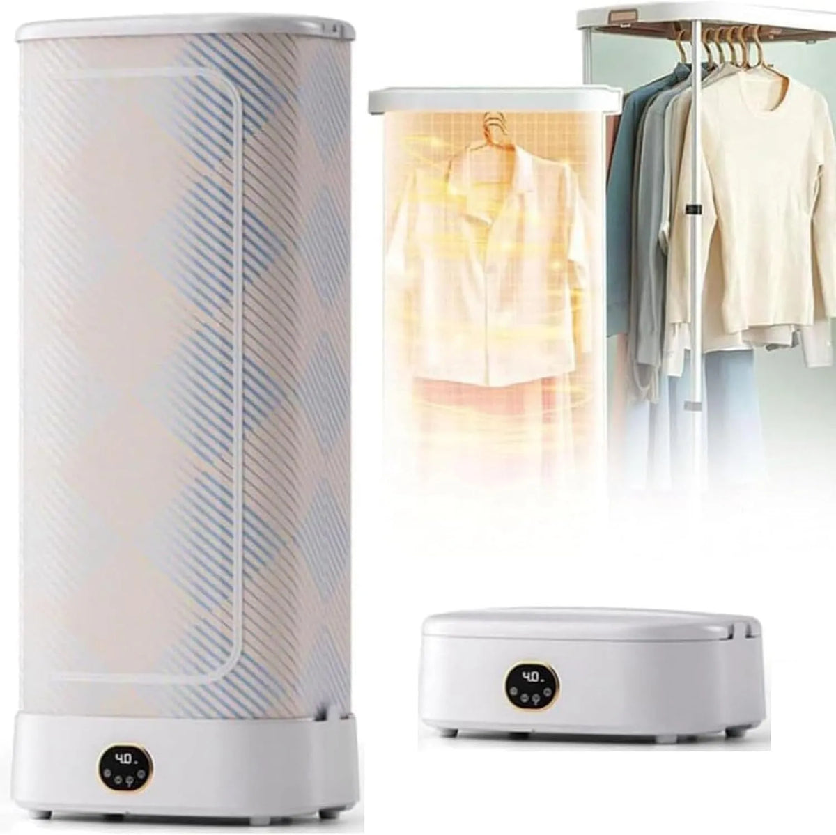 NzEupno Secador de cabelo de dupla camada dobrável compacto, ideal para viagem e casa