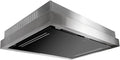 Gurari Capa interior 120 cm Aço inoxidável e vidro preto com ionização e comando tátil