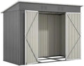 vutizal Cabine compacta de jardim em metal cinzento 229x111x182 cm, resistente ao tempo com bloqueio