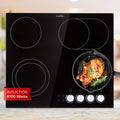 KLARSTEIN Placa de cozedura vitrocerâmica 4 zonas 6500 W em aço inoxidável