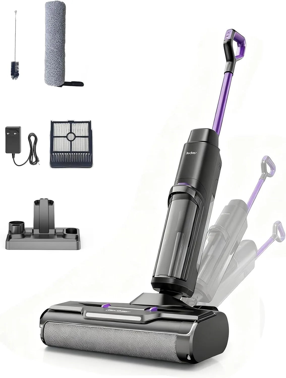 Lavador de vácuo de casa de banho Redkey W15 Wireless 3-in-1, Água e Pó Potência de vácuo, Autonomia 35 min, fina laminação 5 mm, ecrã LED, função de limpeza automática