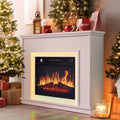 YITAHOME Lareira elétrica com Chama 3D, Lareira decorativa com LED multicolor e comando à distância, 100x26x80.5 CM