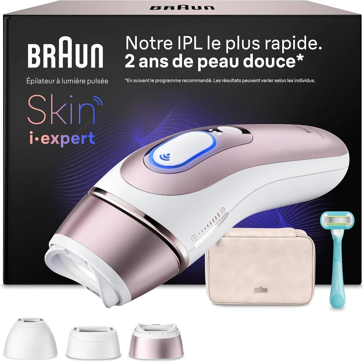 Braun i·expert Pulsée Light Depilator, Remoção de cabelo durável, com aplicação e acessórios incluídos