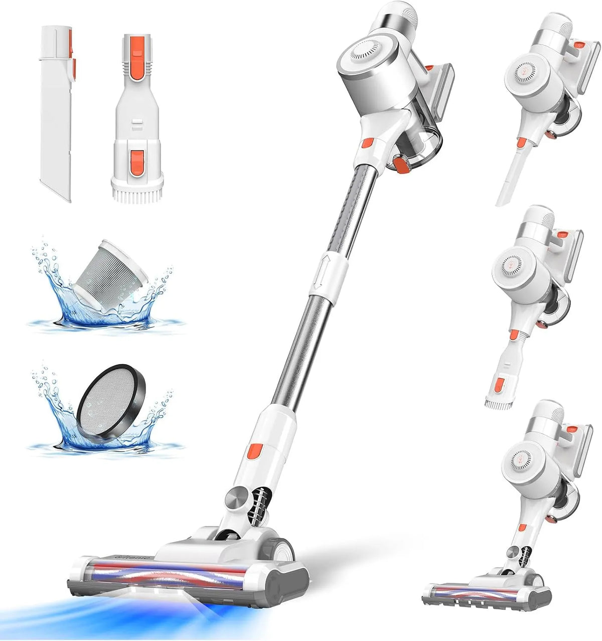 Ultenic U10 Pro Vacuum Wireless Broom, Power 30Kpa 400 W, leve e autónomo 35Min, LED, 4 em 1 para animais, tapetes, Sofás, carros