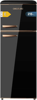 Retro 215 L Cecotec Bolero CoolMarket 2D Preto, Design Energy Saver, Iluminação LED, Cabos de Chromium