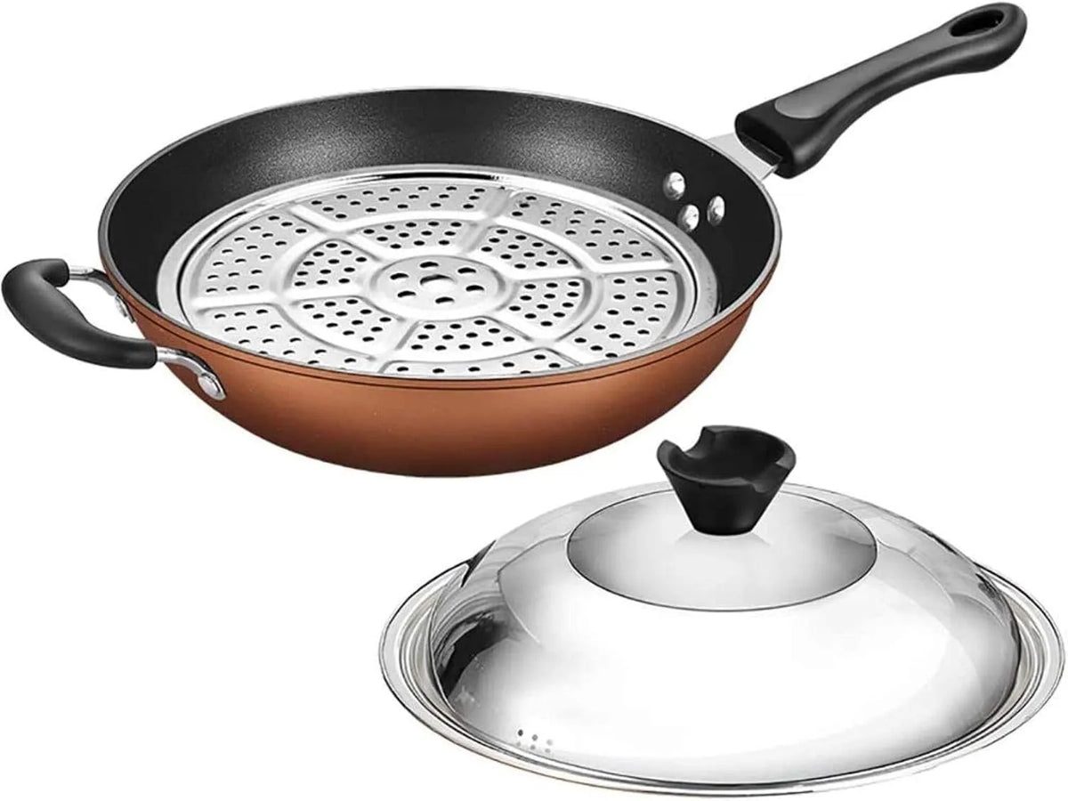 HMTE Forjada de Ferro Wok para Indução com Compatível com Capa, Gás e Indução - 34 cm