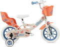 Vélo ATLAS 12' Bicicleta de criança com travão, cesta, bonecas de assento e estabilizadores