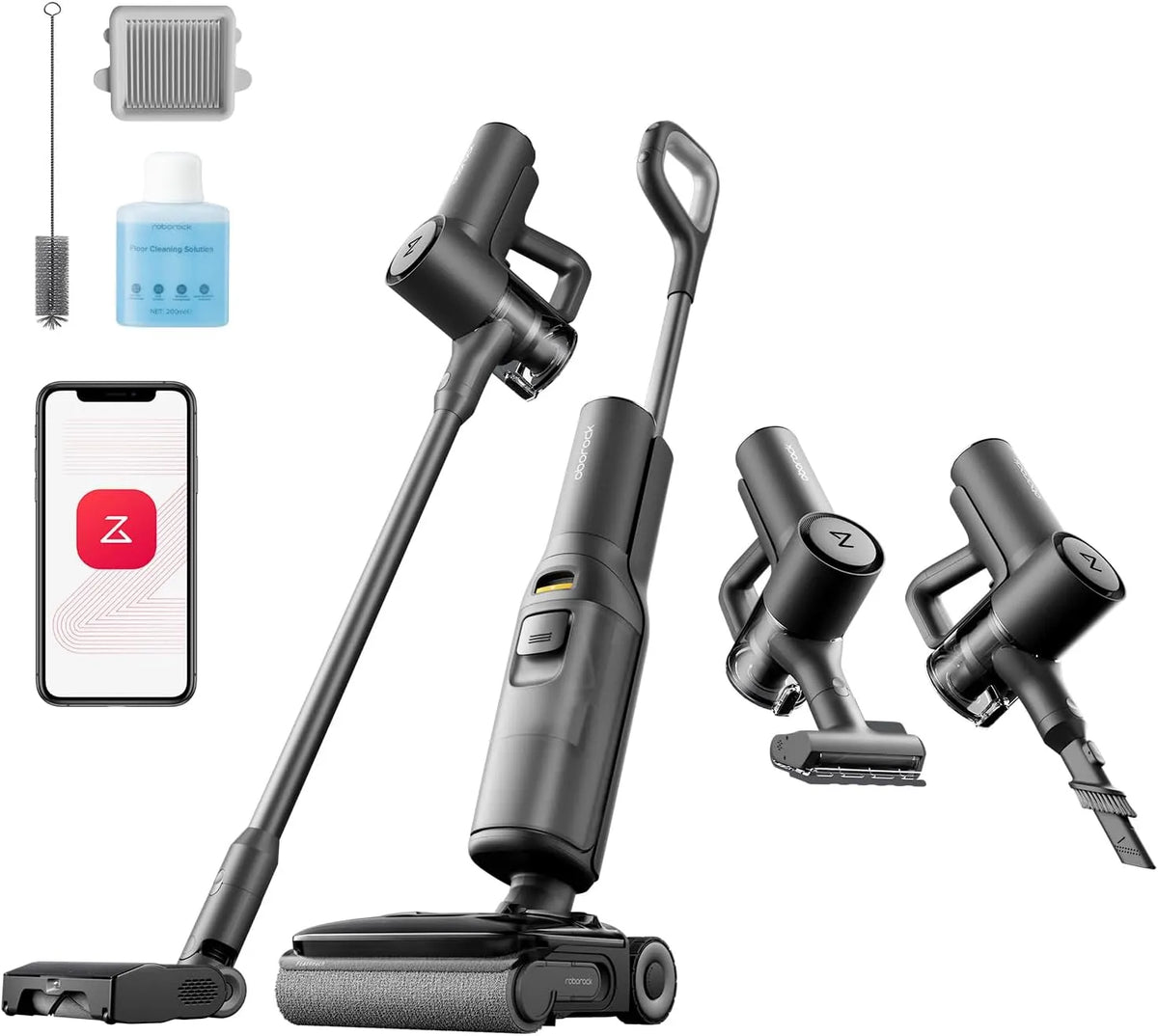 roborock Robolock F25 ACE Aspirador de pó 5-em-1, Limpeza automática a alta temperatura, Power 20 kPa, Wireless