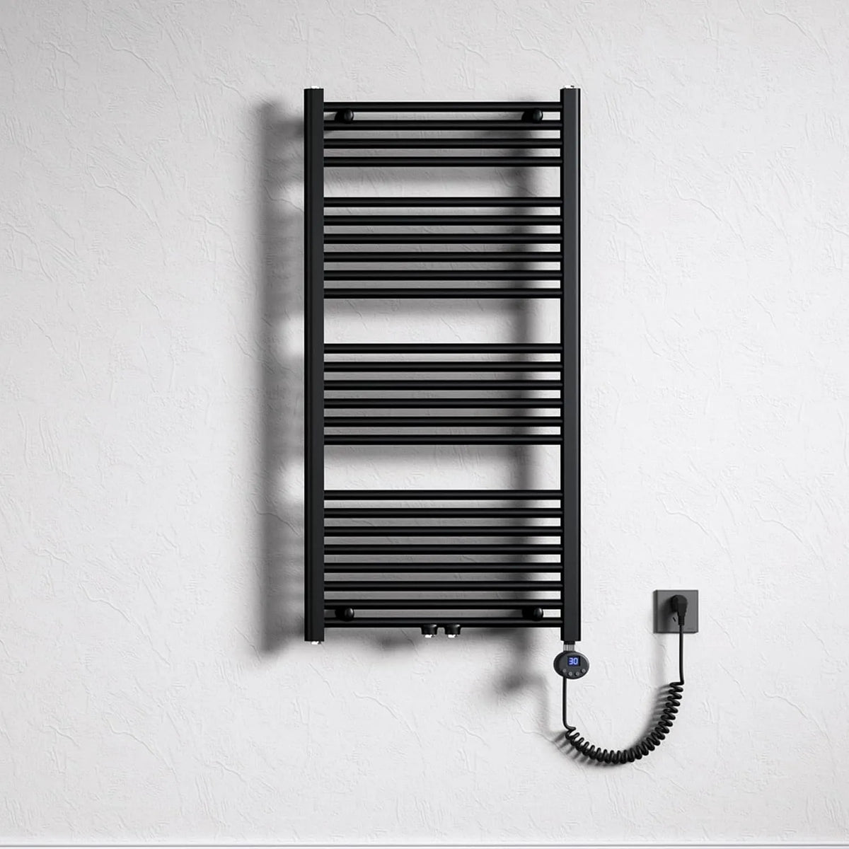 Mai & Mai Radiador elétrico casa de banho 120x60 cm Secador preto-Toalhas 600 W