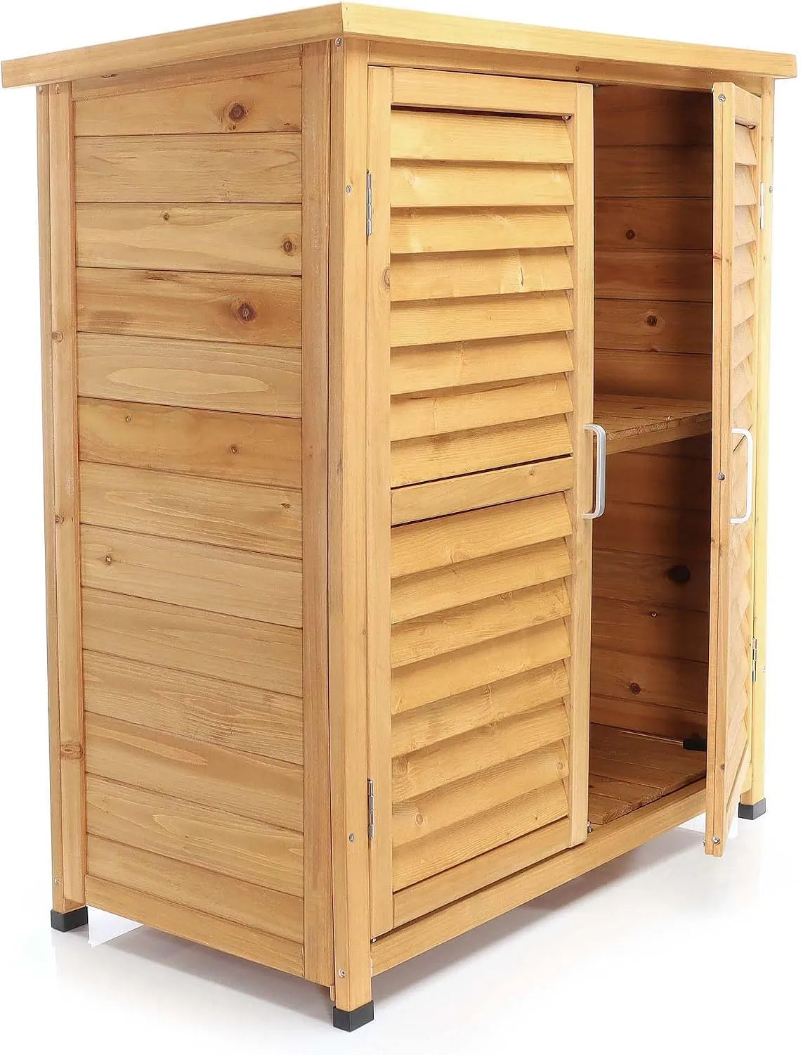 WilTec Abrigo de jardim em Spicea com Portas Duplas para Terraço e Varanda - 870 x 465 x 916 mm