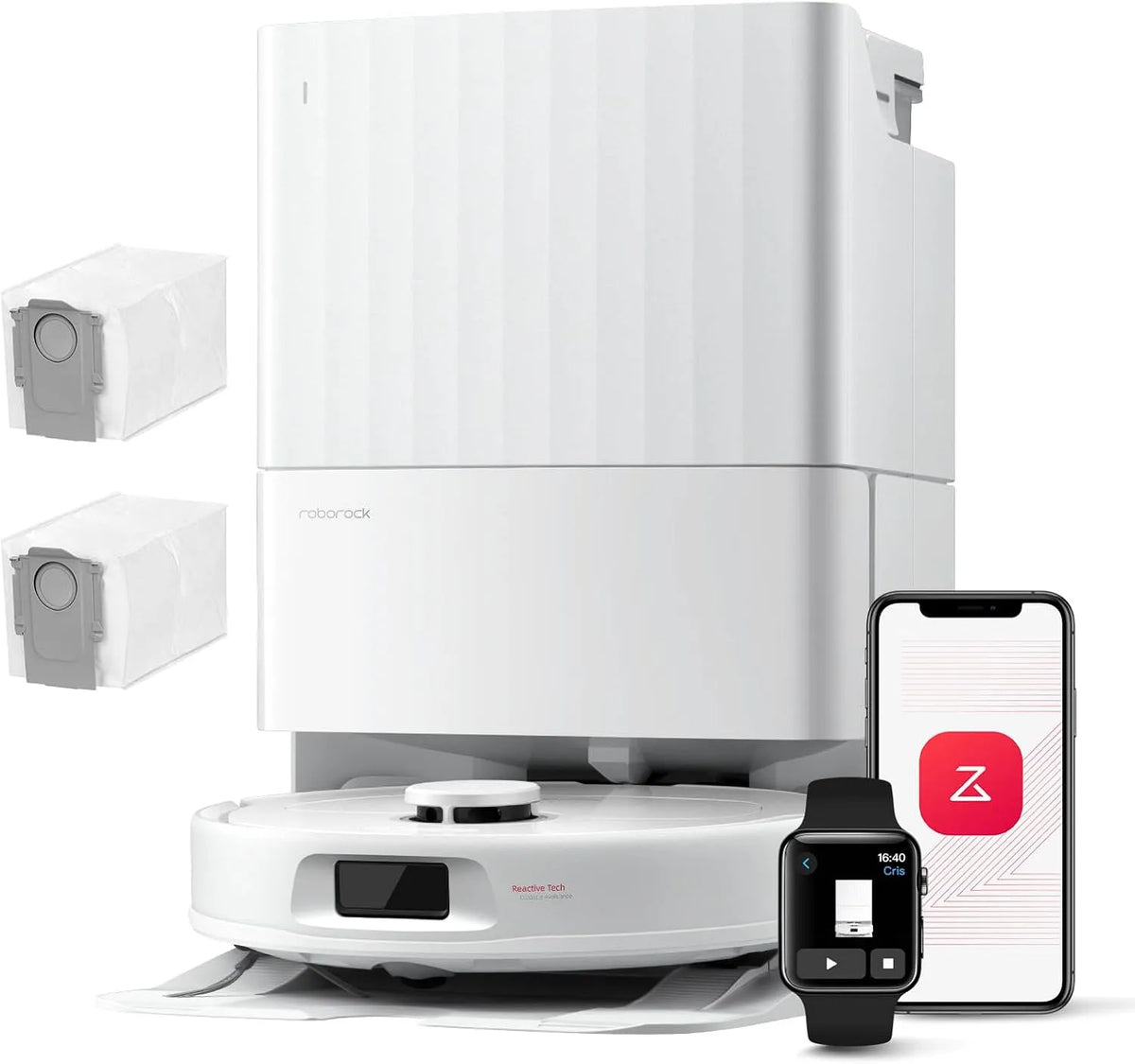 roborock Robô Robolock QV 35A aspirador de pó com estação multifunções, HyperForce 8000Pa, mopa Rotary, Obstáculos Evitação