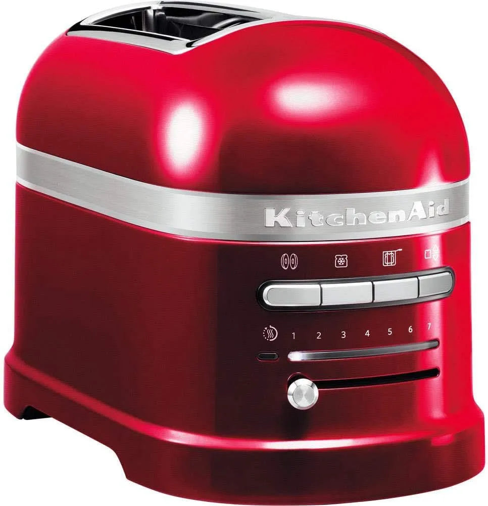 KitchenAid 2 Craftsman's Slices - 7 níveis Brunishing, função de descongelamento, design vintage - torradeira com Fendas largas e Sandwich Holder - Apple cor vermelha