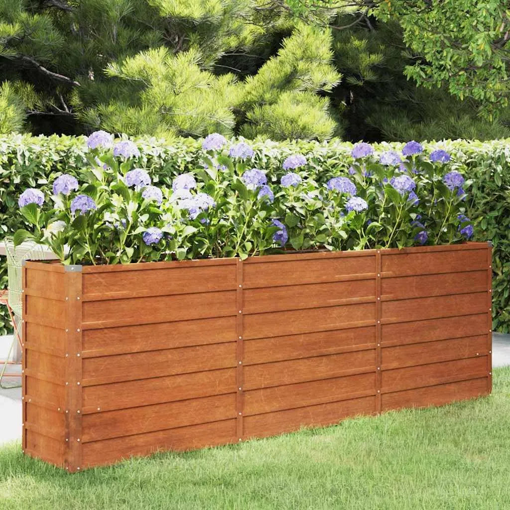 Générique Jardim de elevação em corten ferrugento 240x40x77 cm para ao ar livre