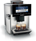 Máquina de café automática SIEMENS EQ900 com ecrã sensível ao toque e aplicação, modo barista, AromaBoost, moedor premium, limpeza a vapor, 1500 W de aço inoxidável