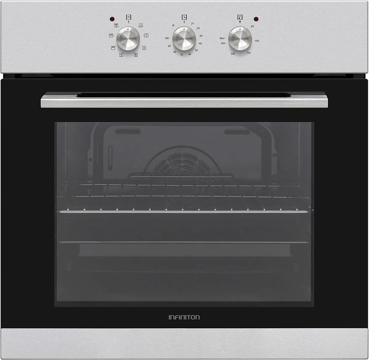 INFINITON ELECTRONICS Forno elétrico multifunções Infiniton em aço inoxidável, 70 L, 3000 W, 60 cm, 8 programas, vidros duplos, classe energética A