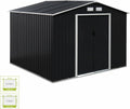 Alice's Garden Abrigo de jardim metálico 7.06 m² Antracite Grey com portas deslizantes - Kit de fixação incluído
