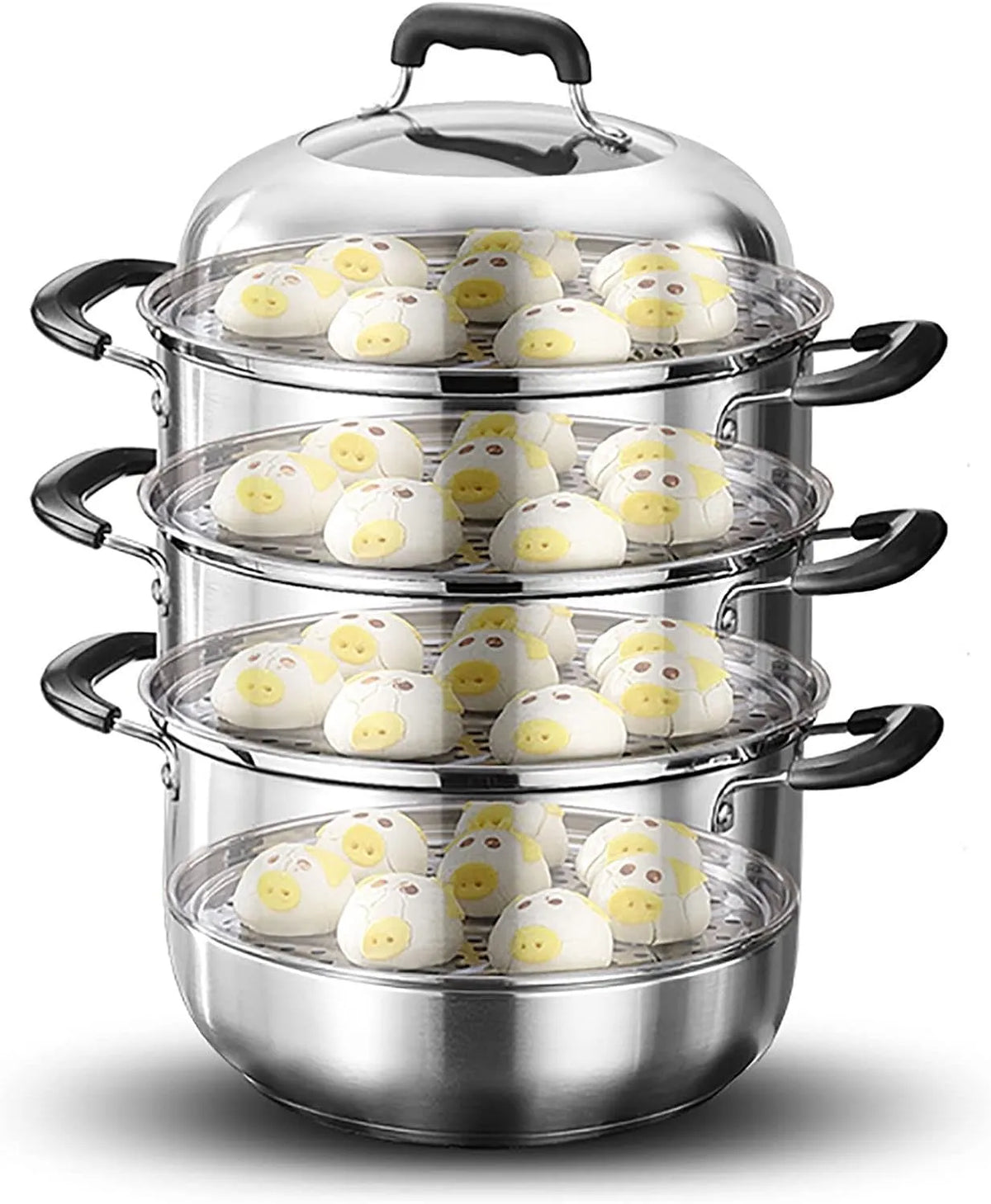 CAFIEDR 304 aço inoxidável para cozinhar vapor e sopa, tripla espessura de volta, perfeito para frango assado e cozido