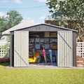vutizal Cabine de jardim metálico XXL 300x252x191 cm, Ferramentas de desconto com telhado de cabo e portas de deslizamento, Aço galvanizado, Bloqueável, cinzento