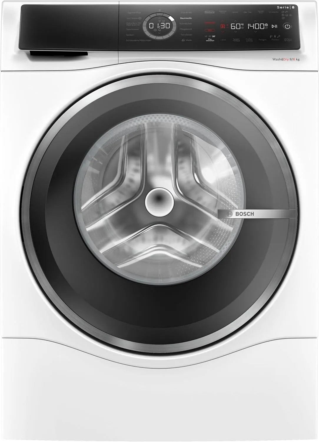 Bosch Series 8 Máquina de lavar roupa secagem frontal 9/6 kg, 1400 rpm, Home Connect, EcoSilence motor, Iron Assist, SpeedPerfect, AutoDry, branco, 60 cm