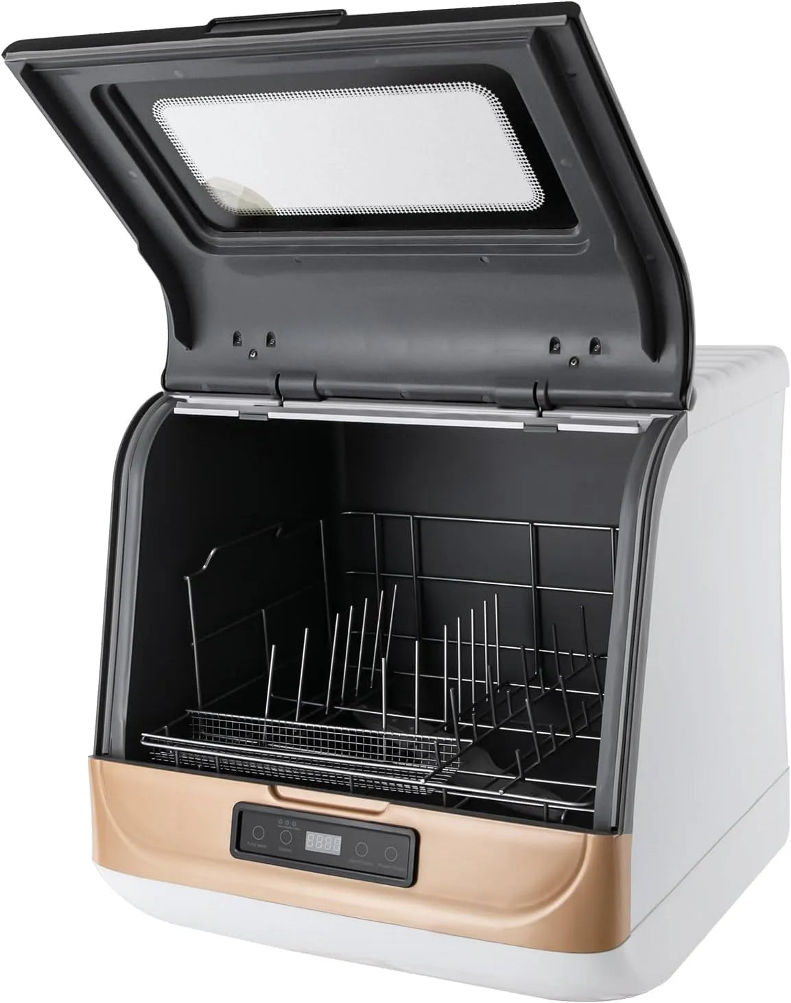 FUROMG Máquina de lavar loiça compactas 800 W, 5 programas, bocal rotativo 360°, ecrã sensível ao toque, 2 modos, LED