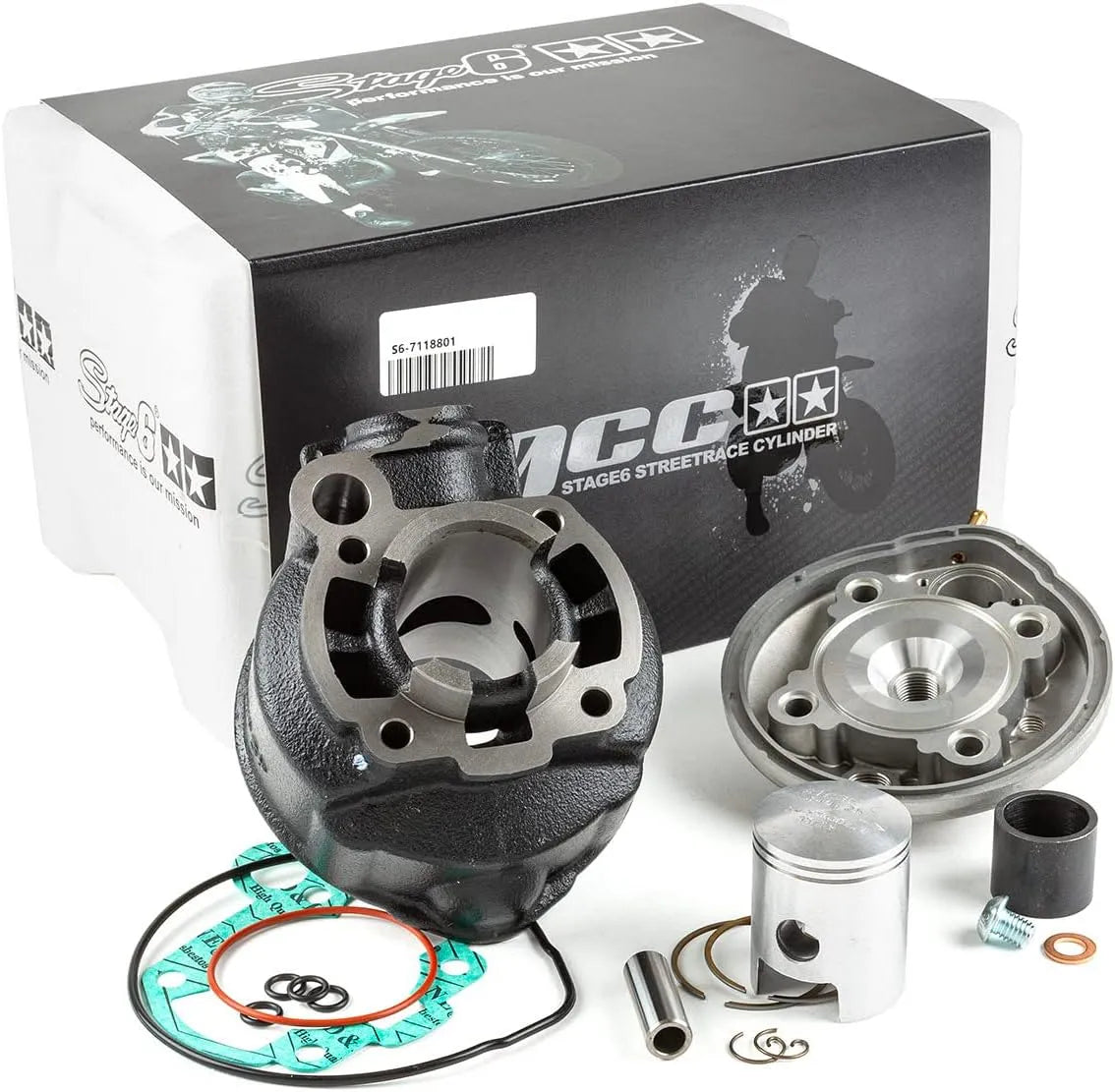 Kit de cilindros de 50cc Stage6 Streetrace para Minarelli AM6 Yamaha Peugeot
