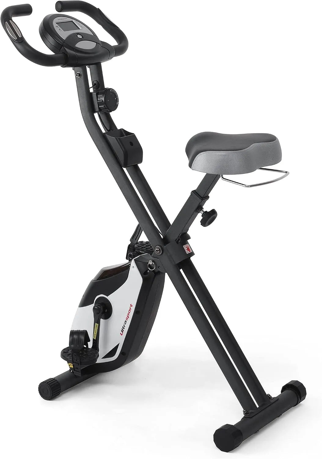 Ultrasport F-Bike Pro F-Bike F-Bike Fliable apartamento Bike, Silent, 150 kg, Comfort Stool, 16 níveis, App encastrado