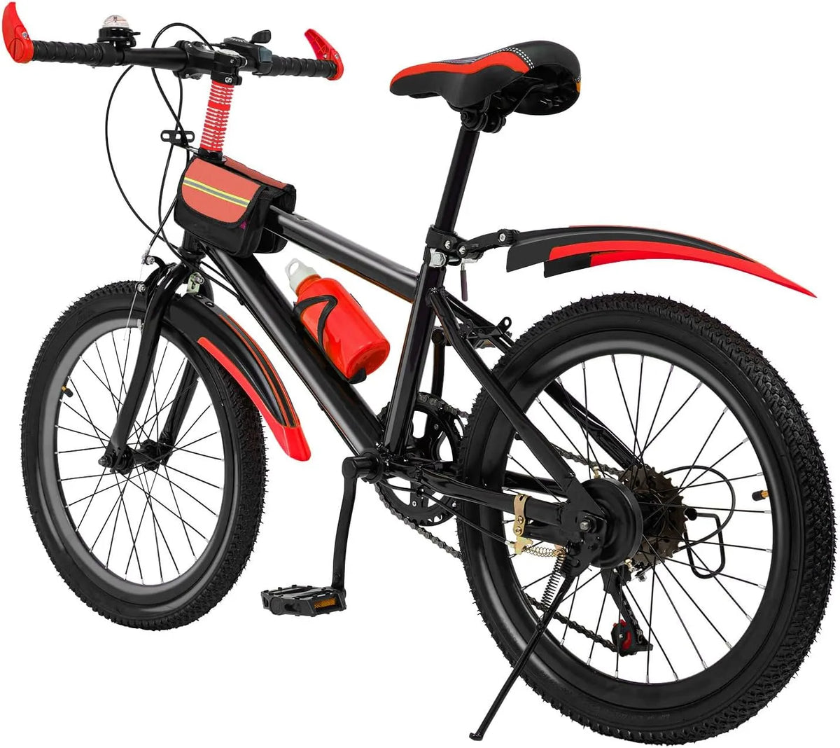 GXSFLG Bicicleta mista de todo o terrain para crianças 8-13 anos, 7 velocidades, 85 kg de capacidade, acessórios incluídos