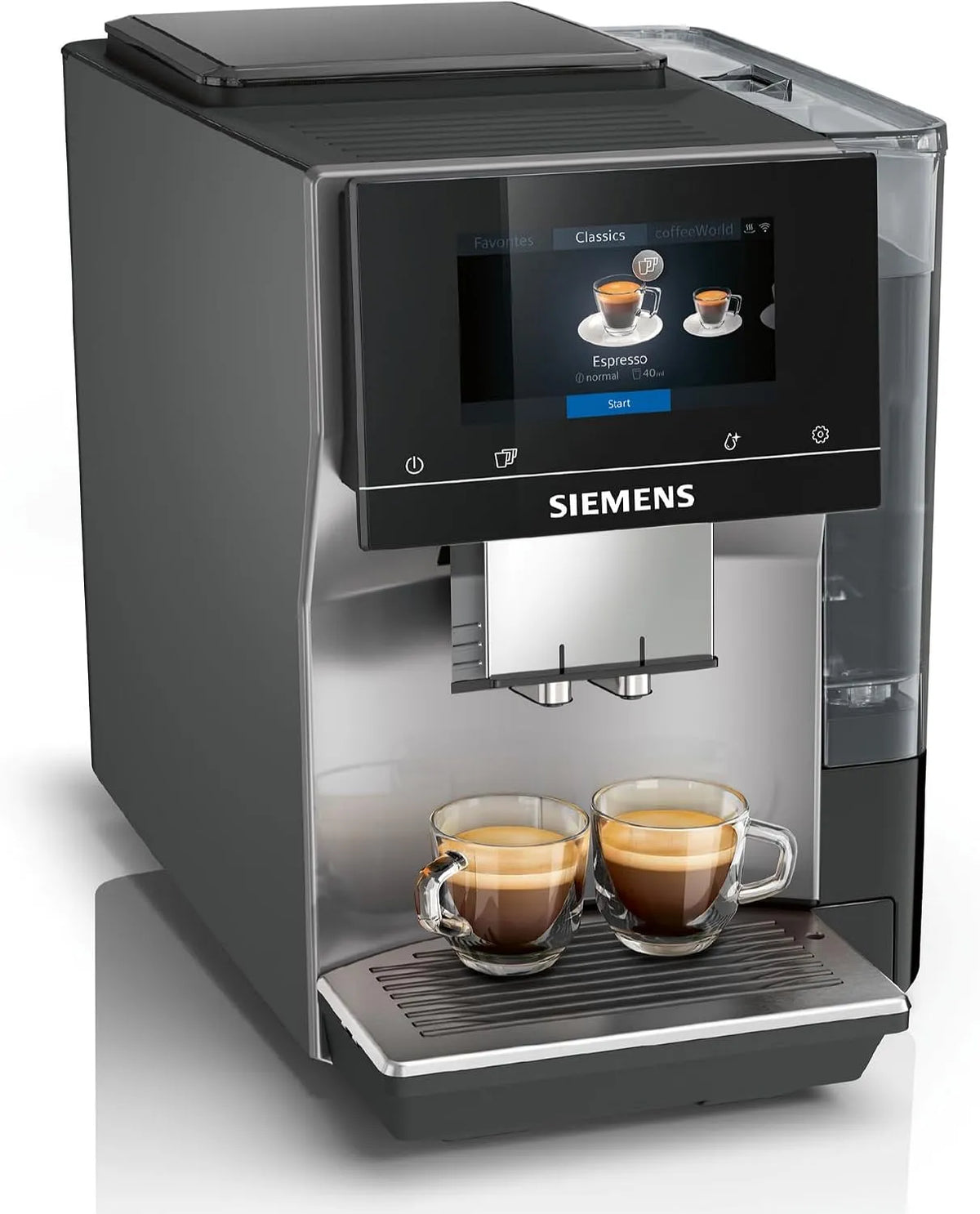 SIEMENS EQ700 máquina de café automática com ecrã sensível ao toque, Cold Brew e funções de Brew lento, antracite