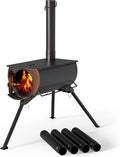 WilTec Fogão portátil de aço para tenda de acampamento - Descartável e ideal para caminhadas e aventuras