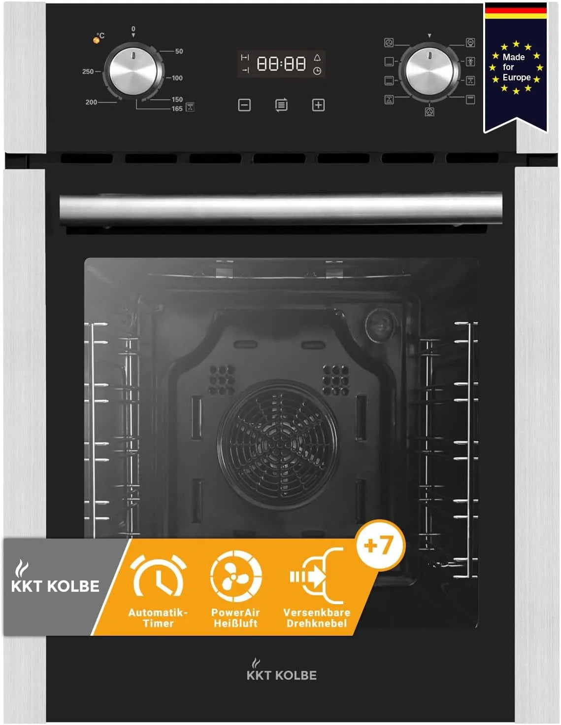 KKT KOLBE Forno dobrável 50 cm 50 L - 2800 W com função pizza, grelha e convecção, temporizador automático EB4505ED