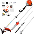 Roadoor 5 em 1 ferramenta de jardim multifunções, tamanho de seda térmica 52 CC, corte de 2-tempo chato, em perch truncado, escova e brancher (laranja)