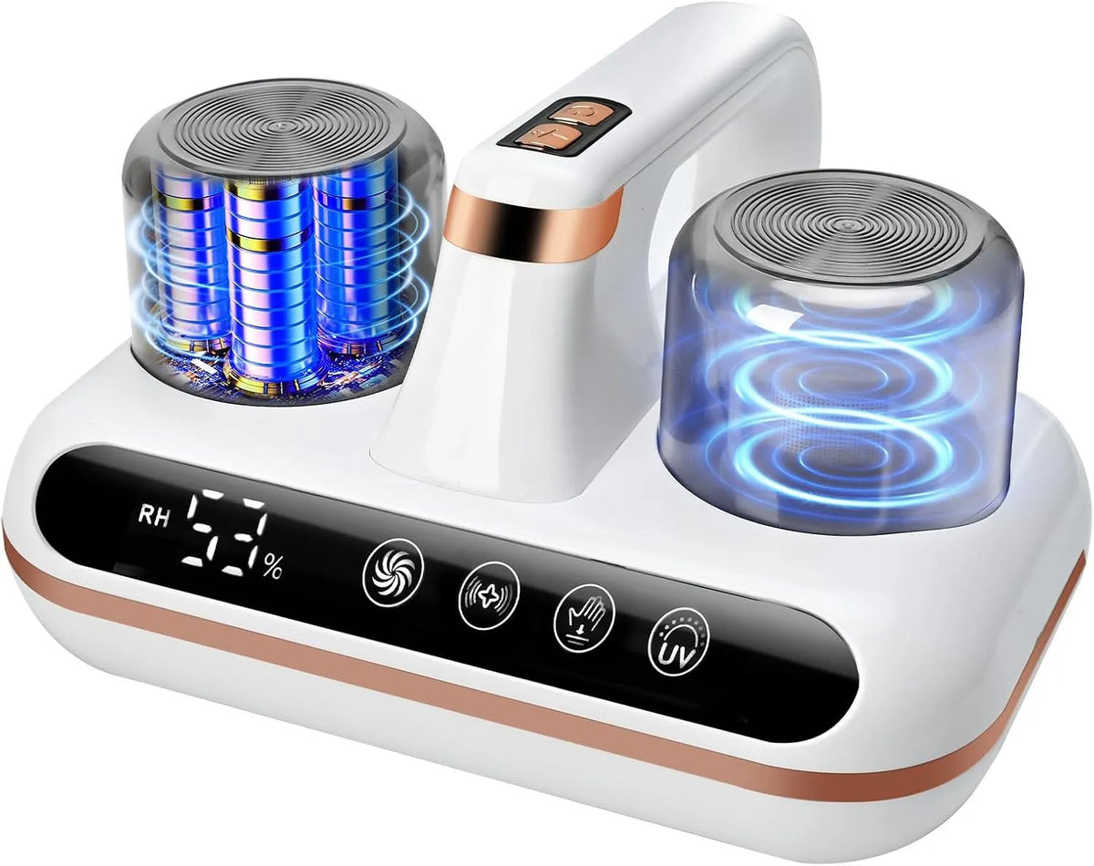 UCerdveos 1000 W de vácuo anti-Mito sem fios, sensor de humidade, UV-C, filtro HEPA, escova rotativa - Eliminação eficaz de alergénios