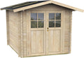 MAESTRO FERRETERO Chalé de jardim natural Spicea 215x180 cm com porta e janela dupla, Telhado e piso de massa, Instalação simples, Certificado PEFC