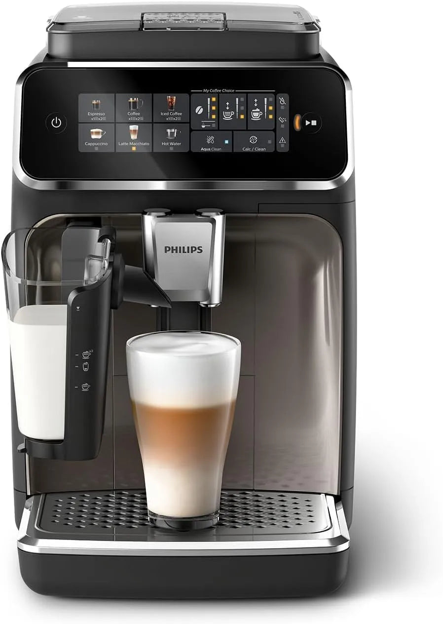 Philips Expresso 3300 Series Machine com LatteGo e ecrã tátil, preto Cromado