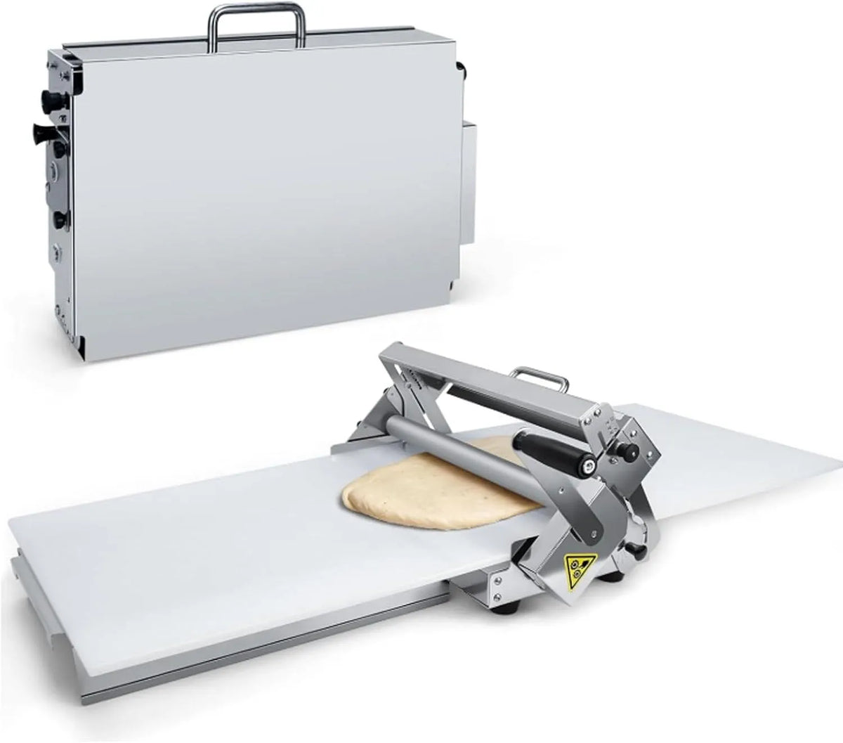 Hydravex Máquina de massa manual dobrável com espessura ajustável, ideal para pizzas e doces