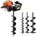 Fuxtec FX-EB162 Talha térmica - Kit 3 Mèches 80 cm (Ø100/150/200 mm), Fácil início, Quadro de aço, Ignição eletrônica – Perfeito para vasos, fundações, jardinagem e silvicultura