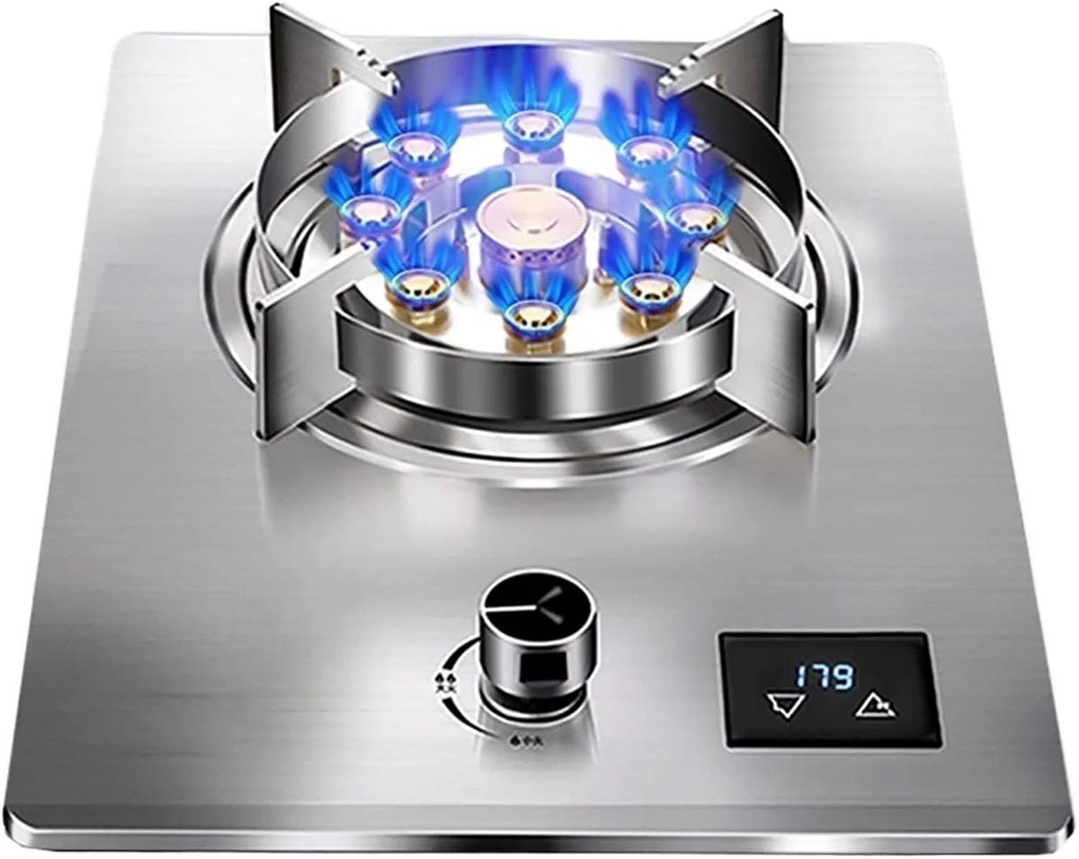 XLTFUC Fogão de gás 7.2 KW com 9 queimadores, Chama Alta, Stand de vidro montado e Trempe, Ideal para campismo ao ar livre
