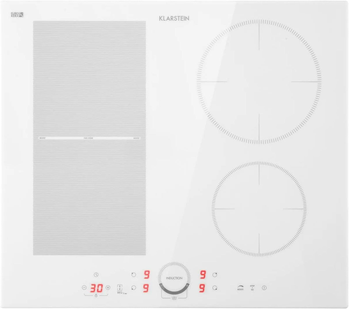 KLARSTEIN Induction Plate 7000 W, 4 zonas de cozedura recessáveis, comando tátil, placa elétrica integrada para cozinha