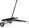 WilTec Escarificador para trator de balanço de 100 cm com rodas de borracha