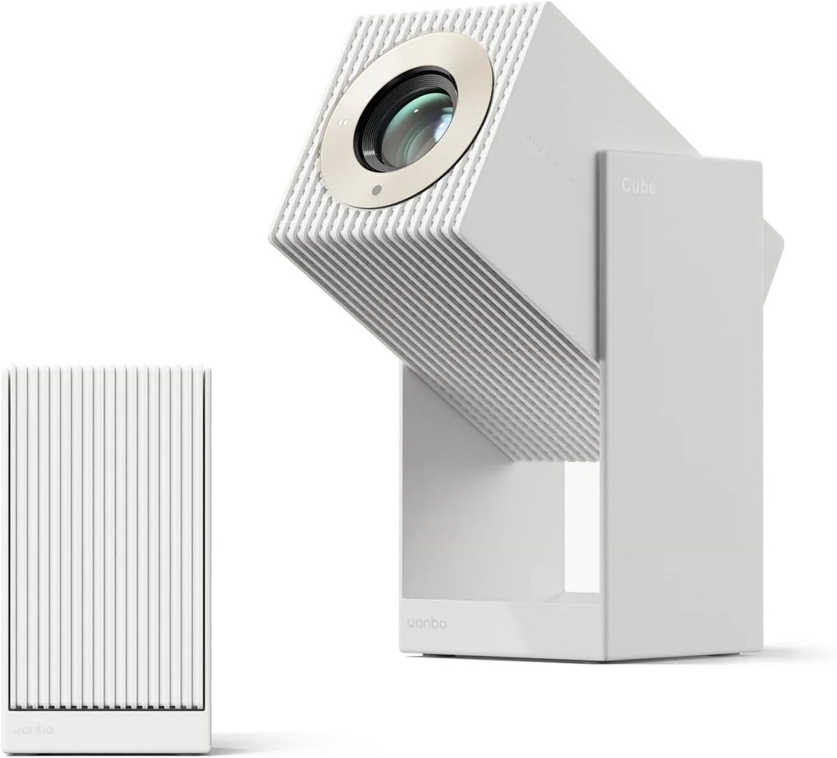 Wanbo Cube 2 Pro projetor com Android TV, Netflix, 230° ajustável, automático instantâneo, 500 lumens ANSI, 1080P nativo, Bluetooth Wi-Fi, mini projetor portátil (branco)