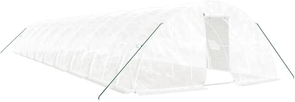 Tomostar Grande jardim Túnel Fechamento em aço branco 90 m² - 18x5x2,3m