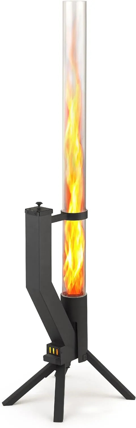 GARDENFLARE preto Garden Brasero Elegante - Lareira ao ar livre em Pellets, Chama Alta, Montagem rápida para terraço
