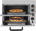 Tagtuell Mini Forno de Pizza elétrico 3000 W, Camada dupla, Temperatura ajustável 50-350 °C, Ideal para Restauração